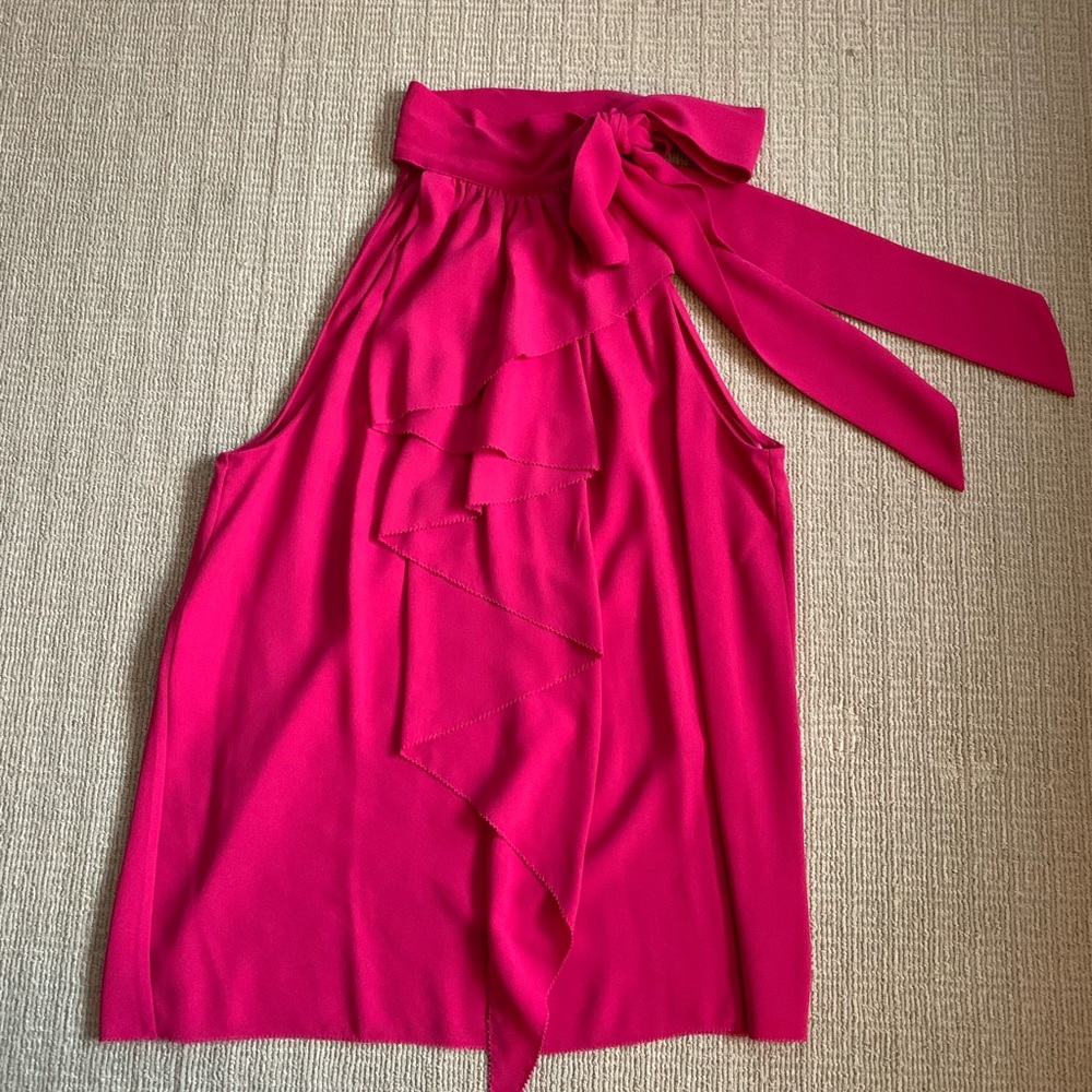 Pink tie neck blouse